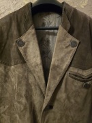 Elegancka skórzana bawarska marynarka kurtka myśliwska L. Guziki ozdobne.