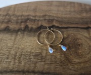 Złote kolczyki z kamieniem księżycowym