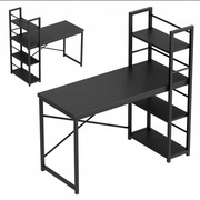 Nowoczesne Biurko Komputerowe z Regałem czarne szkolne 