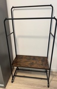 Wieszak mobilny na ubrania, 2 drążki, 2 półki, obciążenie do 100 kg