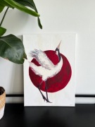 obraz ptak żuraw akryl 70x50 