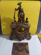 piekna "mysliwska " oslonka do zegara kominkowego