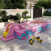 1 sztuka duży basen dmuchany PVC z zjeżdżalnią, podwójnie uszczelniony 