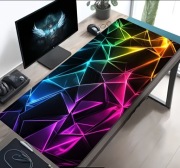 Duża Podkładka Pod Myszkę Esports Gaming Wielokolorowy Neonowy Mata  30x80