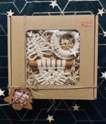 Ręcznie wyplecione ozdoby na choinkę, prezent na święta, handmade 