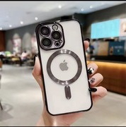 Etui mag safe Case czarny do iPhone 14 Pro Max + szkło ochronne