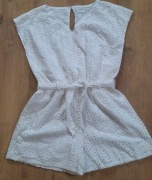 Biały kombinezon krótki koronkowy Minoti 152-158