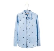 niebieska koszula ZARA w haftowane kotwice 9-10 140