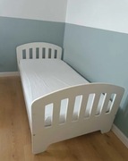 Łóżko łóżeczko dziecięce białe 160x80 + materac Hevea Junior lateksowy