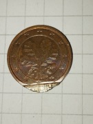Destrukt monety Euro Cent Niemcy 2013