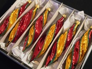 Bombki choinkowe świderki zakręcone sople szklane ozdoby na choinkę retro 