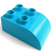 LEGO DUPLO 2 na 3 o zaokrąglonej krawędzi dach skośny-kamień budowlany