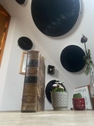 duża BIBLIA STARODRUK 1771 OPRAWA GRAFIKA POLIGLOTA fr-lat