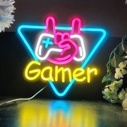 Neon LED GAMER RGB Lampka Nocna na Ścianę USB Dekoracja Prezent 