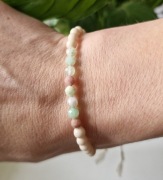 Bransoletka damska kamienie naturalne jedwabna nić handmade  energia serca