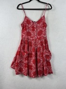 YH-60 Czerwona sukienka Superdry w bandanowy wzór (Paisley rozmiar 42 (XL)