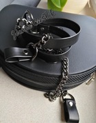 CZARNY eco pasek+CZARNY ŁAŃCUSZEK+zaczepy do moon 