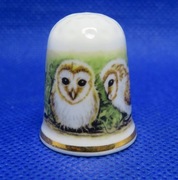 Naparstek Kolekcjonerski Porcelanowy Oakley Sówki 