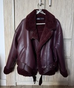 Zara kurtka dwuwarstwowa damska S z paskiem i klamrą