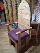 TRON, FOTEL, SIEDZENIE Z PODNÓŻKIEM, RĘCZNIE ROBIONY