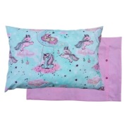 Poszewka 60x40 cm jednorożce zielone ze złotkiem - Bawełna