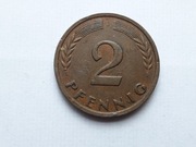2 PFENNIG 1950 J RFN * non magnetic * DETALE AU !!