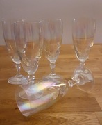 kieliszki ze szkła opalizującego z lat '60 , komplet 5 szt.