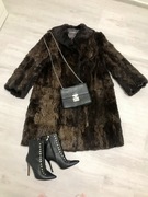 FUTRO NATURALNE ROZMIAR M L XL UNIWERSALNE BRĄZOWE BARDZO CIEPŁE KUŚNIERZ