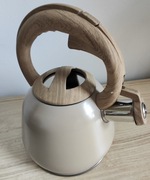 Czajnik z gwizdkiem Smukee 2L kremowy + Kawiarka Duka kremowa Nowe !