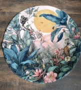 Duży dywan okrągły floral animal print jungle 