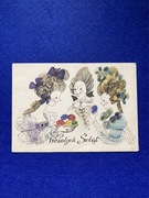 Danuta Imielska Pocztówka Wielkanoc 1963 