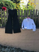 spodnie w prążki wizytowe  rozm 140 -158 cm