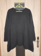 239 Czarny damski gładki sweter oversize dłuższe boki rozmiar M