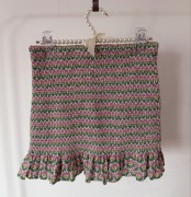 Spódnica mini Zara S z falbanką kwiaty