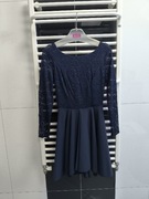 Sukienka wieczorowa koktajlowa r. XS 34 nowa asymetryczna koronka