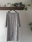 Elegancka luźna sukienka damska midi z długim rękawem H&M L 40-42