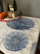 Talerze Ząbkowice PRL Pajęczyna zestaw duży + mały stare szkło