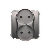 Gniazdo podwójne Simon Basic Inox BMG2M.01/21-3szt