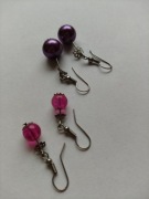 Kolczyki wiszące purple fuchsia 