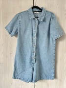 Jasny jeansowy krótki kombinezon Mango Delaila M