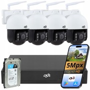 ZESTAW KAMER WIFI 4 BEZPRZEWODOWE KAMERY OBROTOWE 5Mpx DO MONITORINGU 1TB