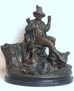 Rzeźba Figura myśliwska Terakota XIX/XX