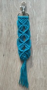 Brelok / zawieszka do kluczy niebieska makrama / boho / handmade