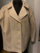 ZARA kurtka płaszcz trencz narzutka flausz oversize beżowy duży