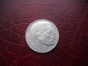 MONETA Niemcy - III Rzesza - 2 Marki 1937 r. HINDENBURG  - Srebro