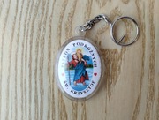 Breloczek ze św. Krzysztofem i obrazem Matki Boskiej Częstochowskiej