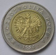 Polska 5 złotych 1994 - by