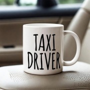 Smieszny prezent dla kierowcy taksówki, Uber Bolt kubek dla taksowkarza 