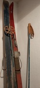 Narty drewniane z kijkami bambusowymi 