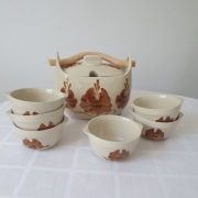 Bigośnica/bigosówka/waza i 6 miseczek - Mirostowice, PRL